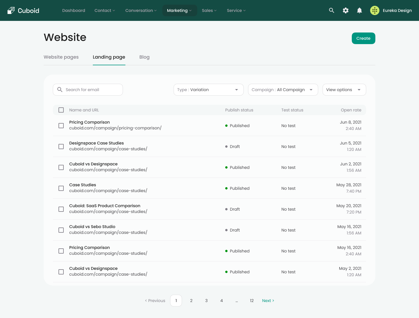 Website Landing Page